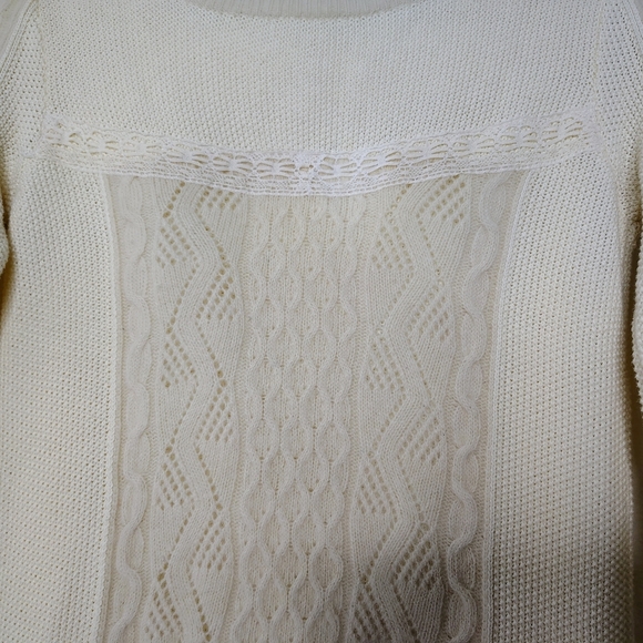 Maison Scotch Cream  Lamb wool/ Angora Blend Knit Jumper Sweater Sz 1 / Small - Picture 5 of 16